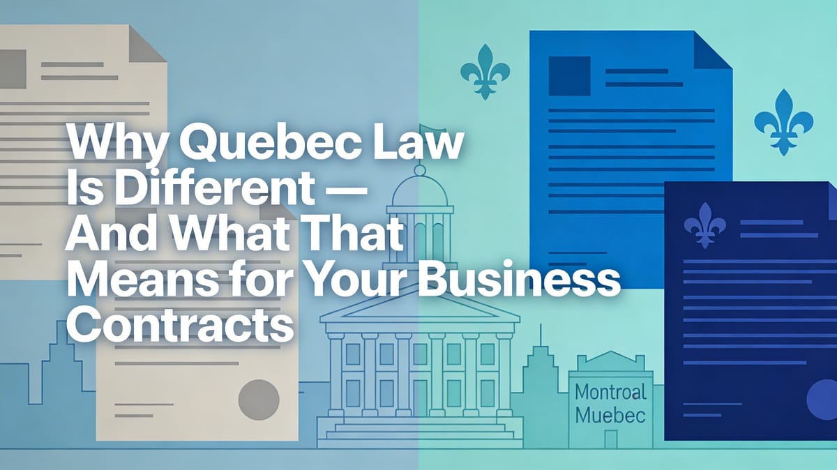 Why Quebec Law Is Different — And What That Means for Your Business Contracts