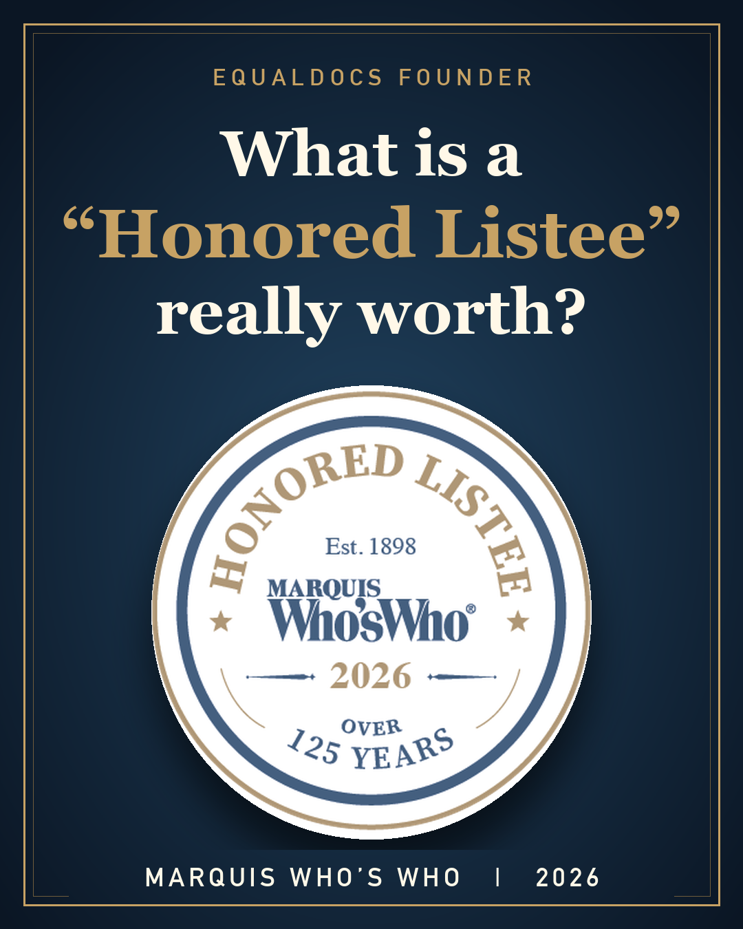 What does being an Honored Listee in Marquis Who’s Who actually mean?